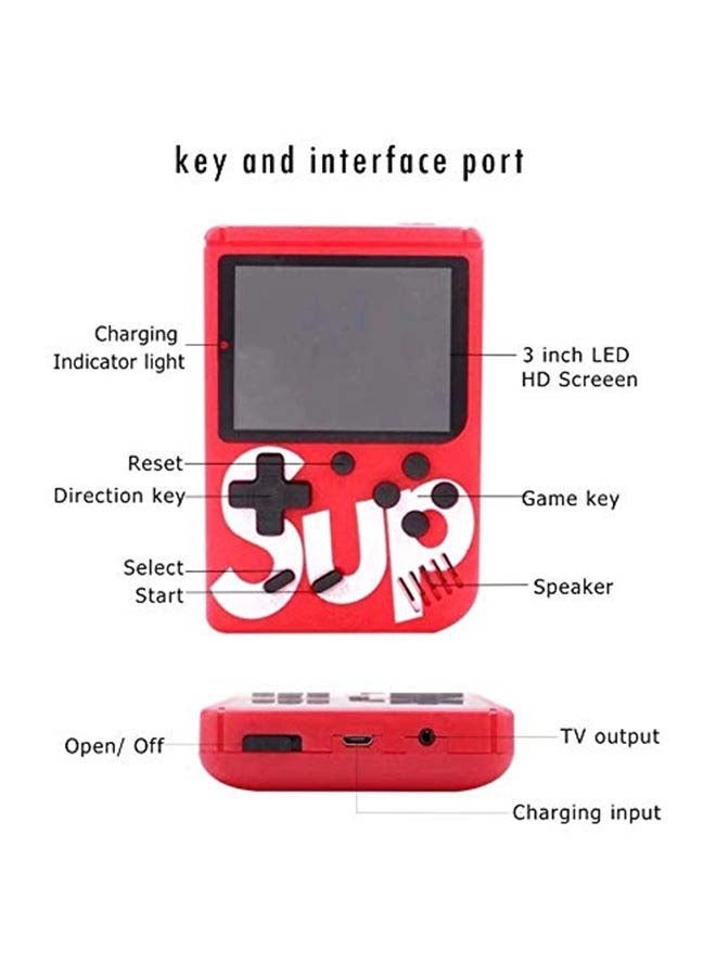Handheld Game Console - 400 Built-in Games 3-Inch Color Screen Rechargeable Battery