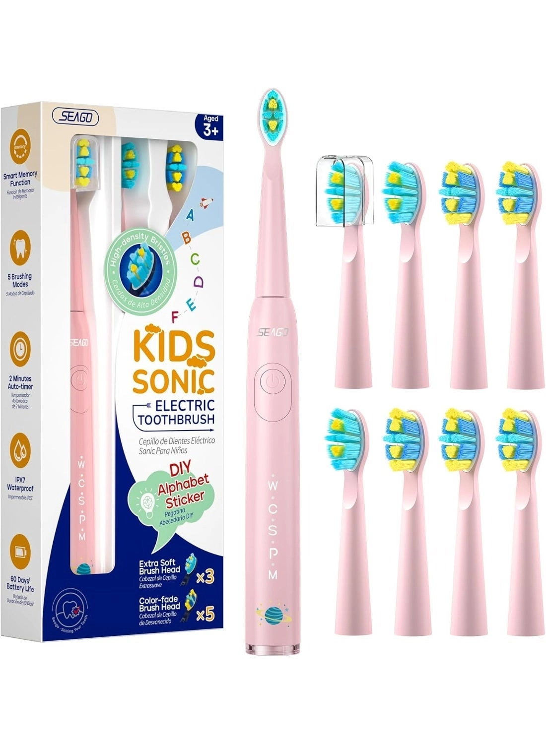 Kids Electric Toothbrush - 8 Brush Heads 5 Modes