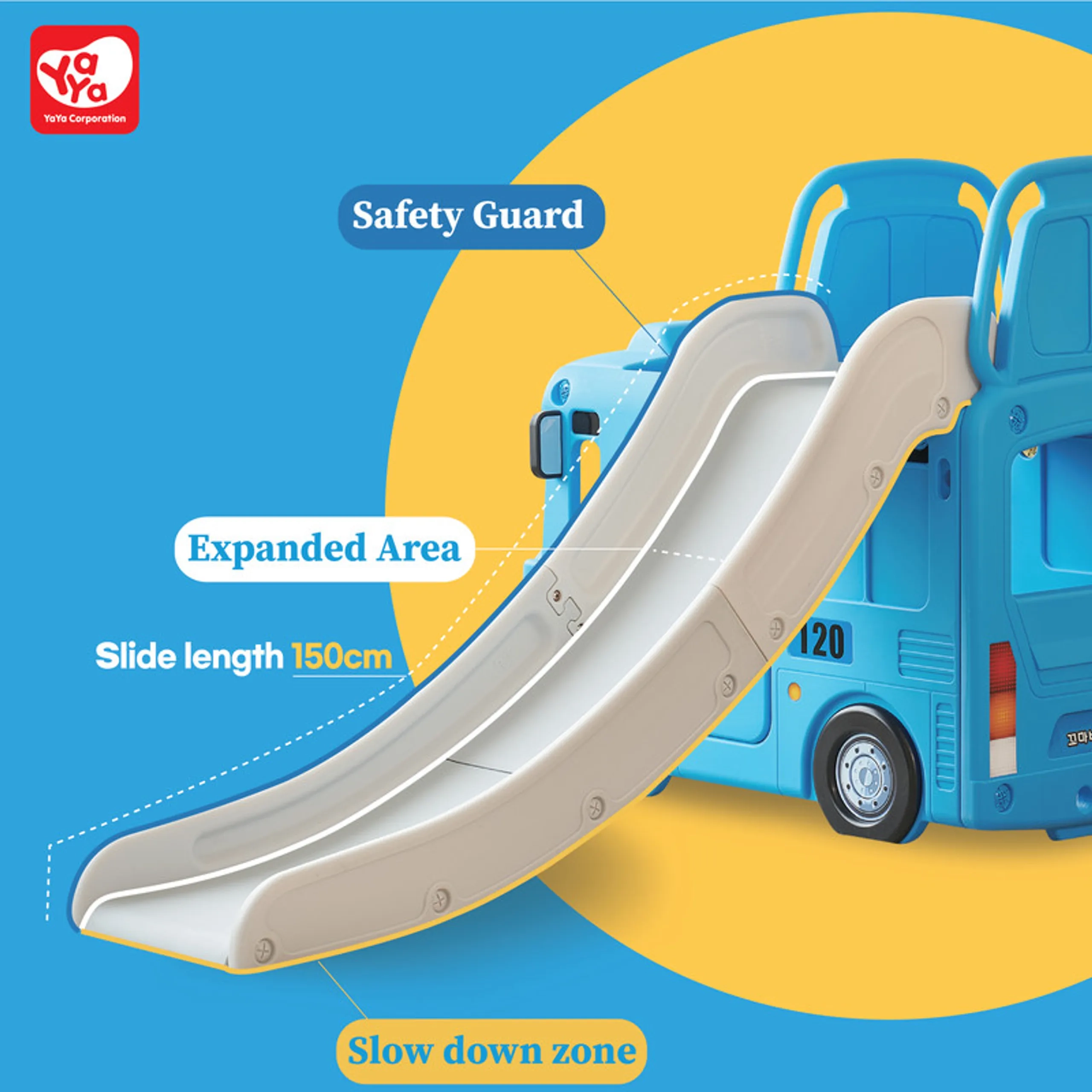 3-in-1 Bus Slide - Beige 105 x 60 x 115 cm