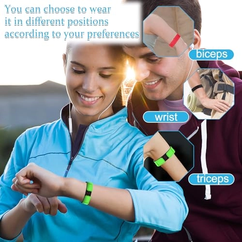 Heart Rate Monitor Band - 3 PCS Black Green Orange-Red