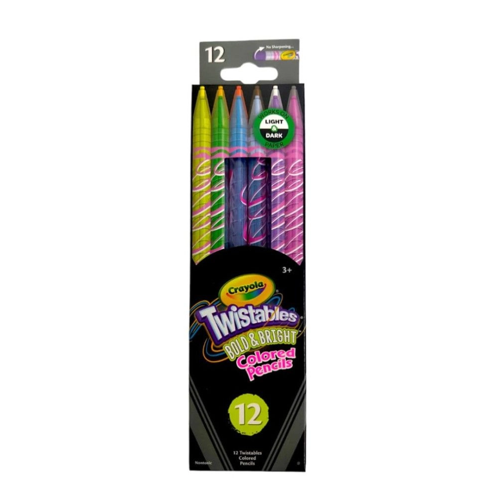Bold & Bright Erasable Twistables Colored Pencils - 12pcs