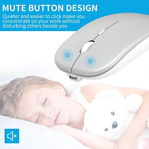 Slim Silent Rechargeable Optical Mouse - Wireless