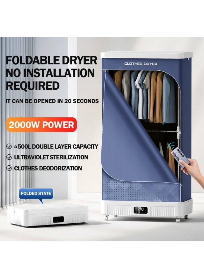 Portable Foldable Electric Clothes Dryer - 5 – 10 kg 1500W – 2000W