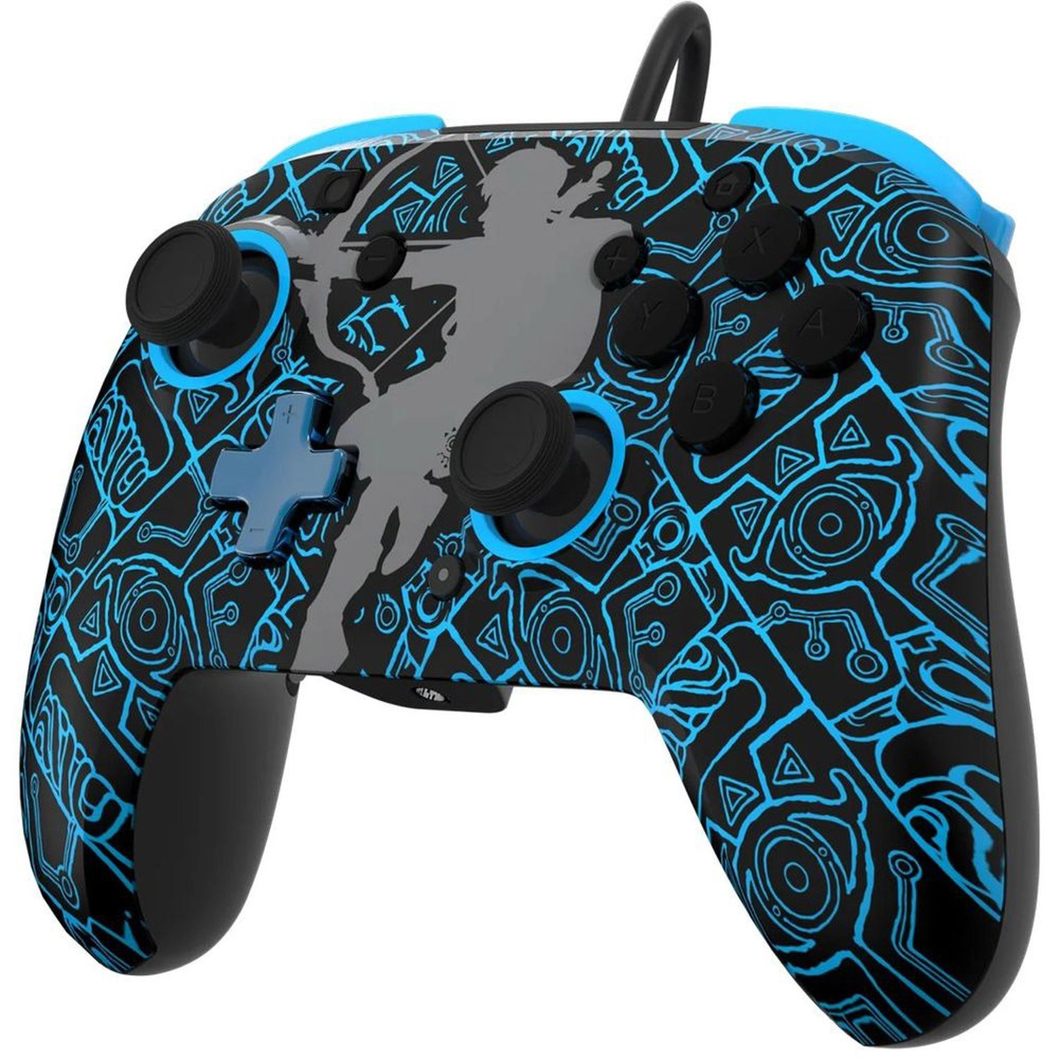 Nintendo Switch Sheikah Shoot Rematch Glow Wired Controller Black/Blue