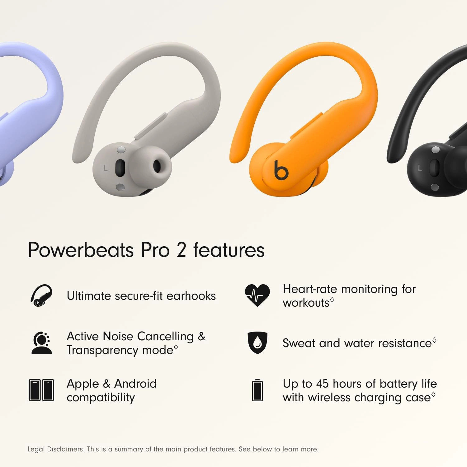 Powerbeats Pro 2 - Noise Cancelling Heart-Rate Monitor Up to 45 Hours Battery