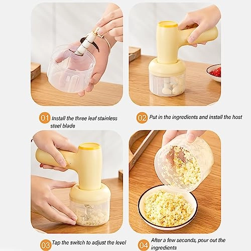 Electric Garlic Chopper Whisk - Wireless USB Rechargeable