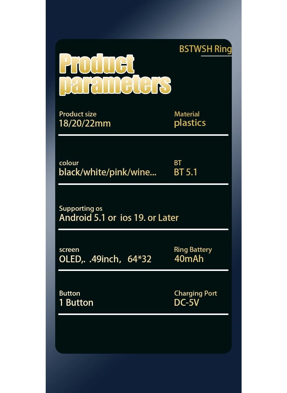 Prayer Smart Ring - 22mm Tasbih Counter