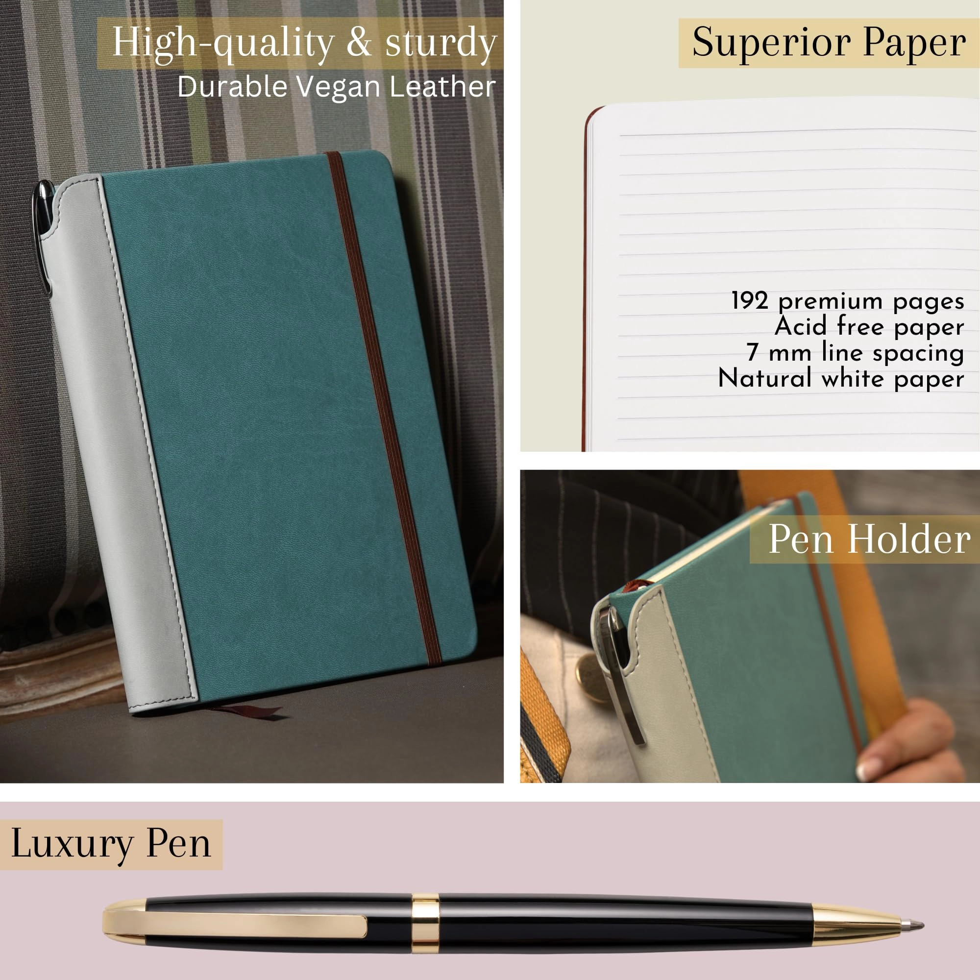 Compass Journal A5 Hardcover - Lined 192 Pages Gift Set