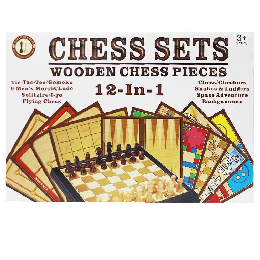 12-in-1 Portable Board Games Set