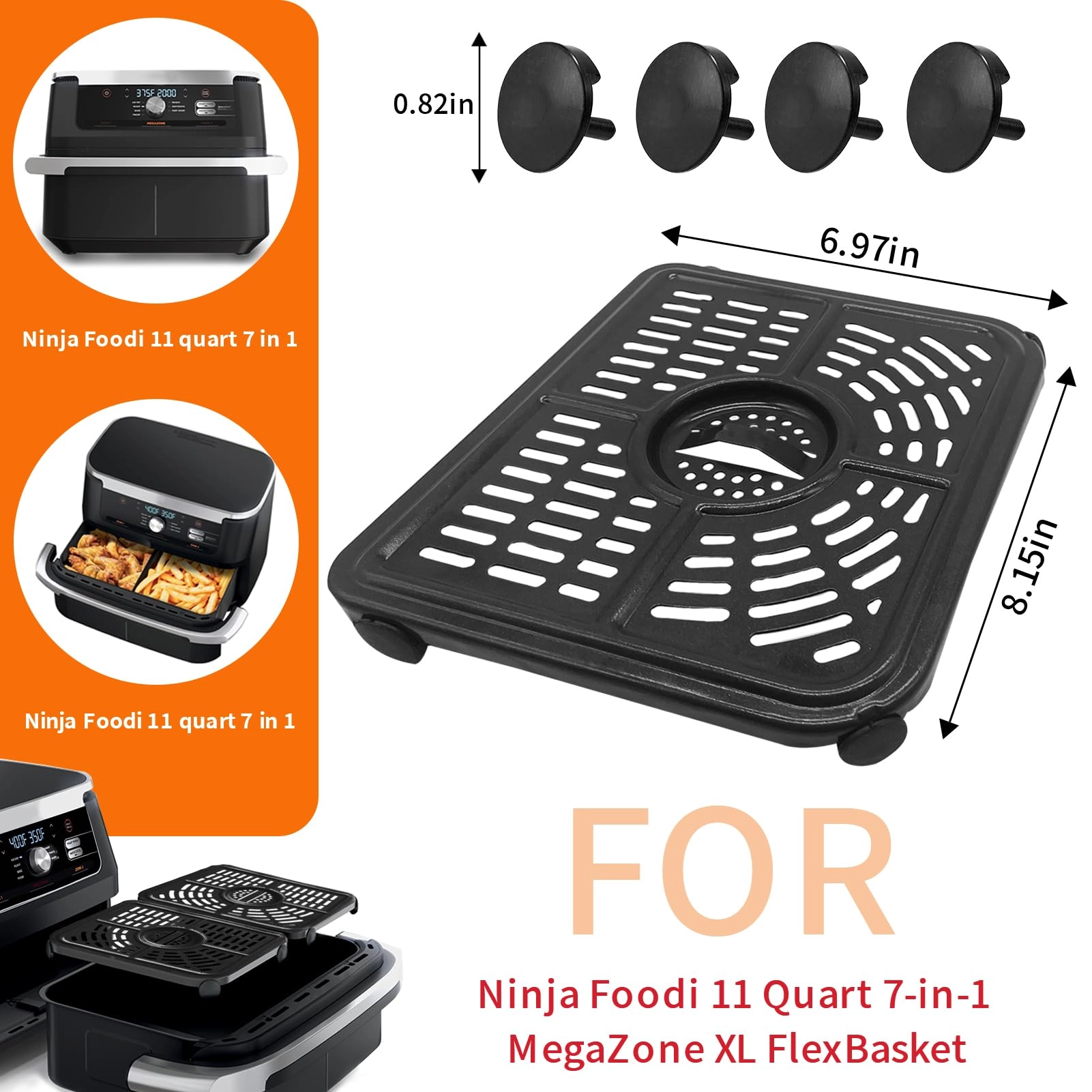 Air fryer grill rack - Stainless steel 2 piece(s) + Magic cleaning cloth - 1 piece(s)