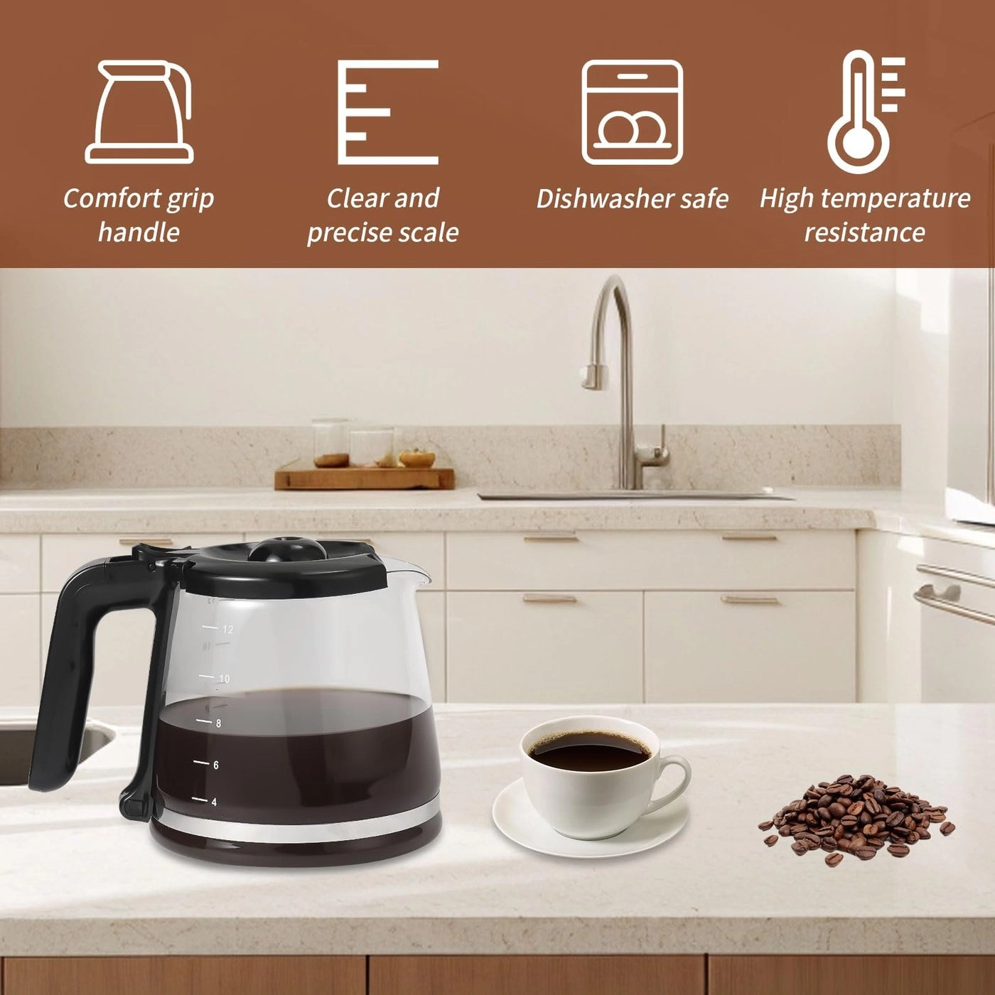 12-Cup Glass Coffee Carafe Replacement - 12-Cup