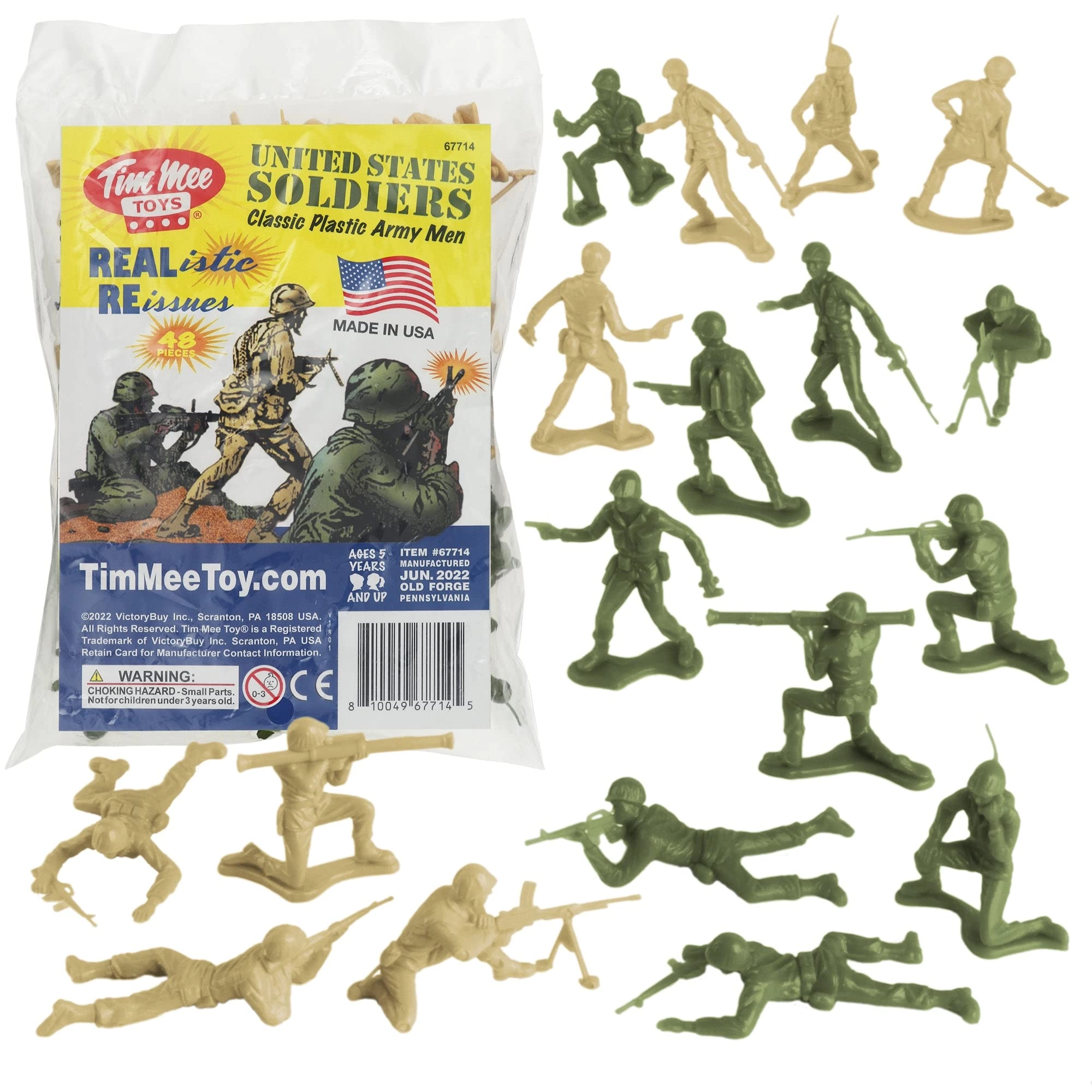 Processed Plastic Plastic Army Men - Soldier Figures (TM-67714) 48 pcs