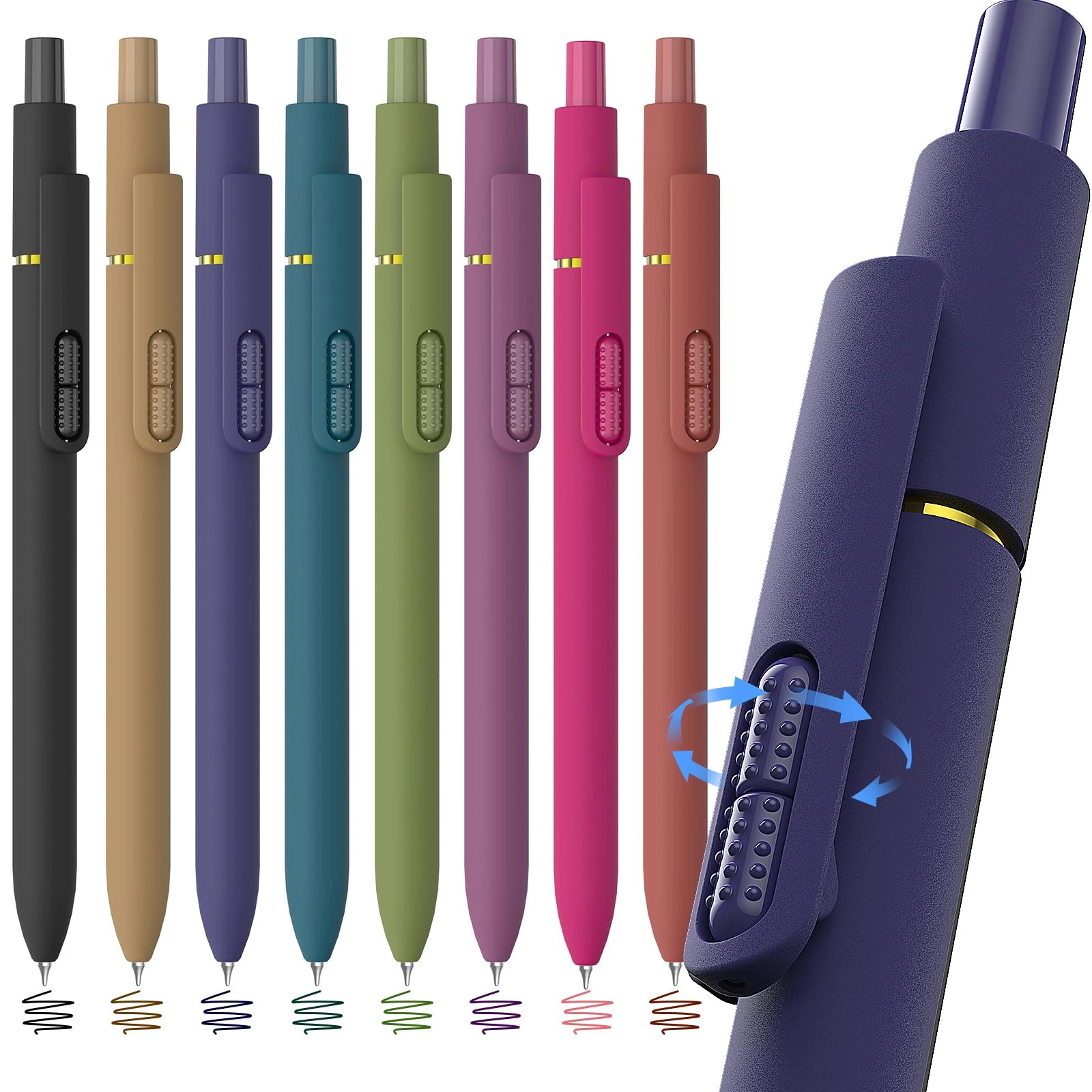 Hiacry Colorful Gel Ink Pens - 8 Pack 0.7mm