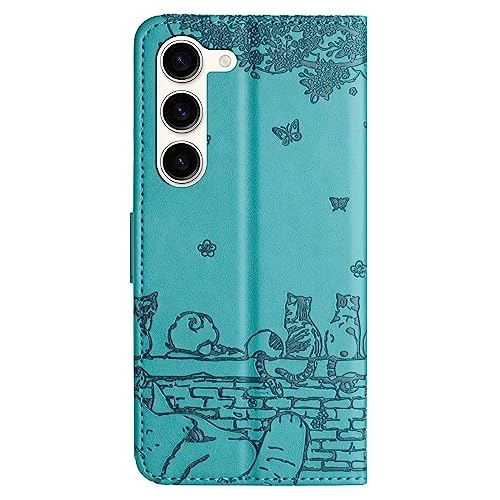 Cute Cat Case Wallet Embossed Flip Cover for Samsung Galaxy S21