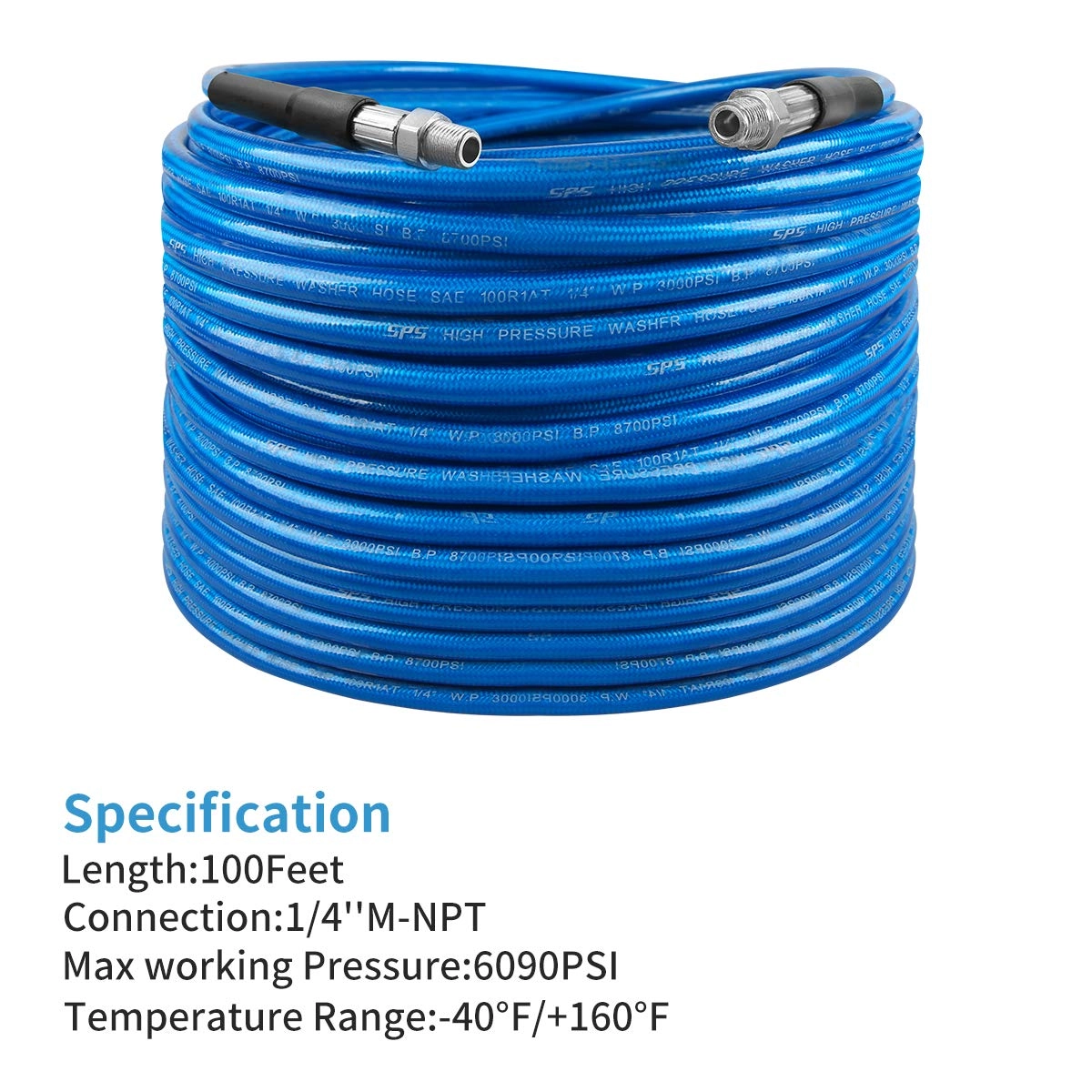 Pressure Washer Sewer Jetter Kit - 100 FT 6090 PSI