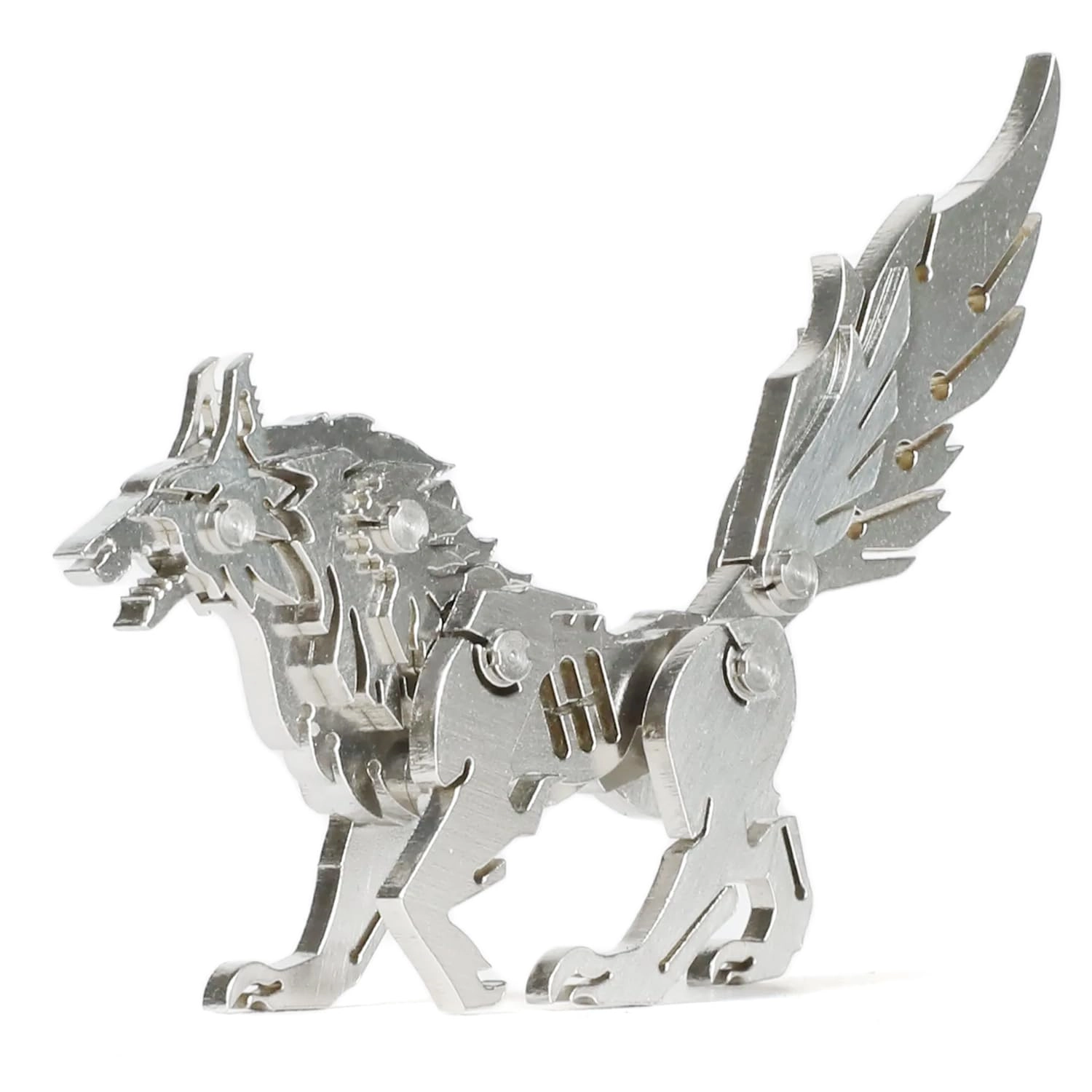 kolotesame 3D Metal Puzzle Wolf - Silver Adult