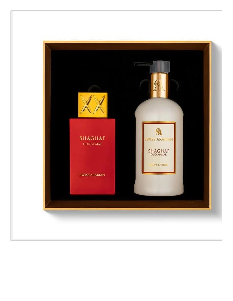 Swiss Arabian Perfumes Shaghaf Oud Ahmar EDP - 75ml + Shaghaf Oud Ahmar Body Lotion