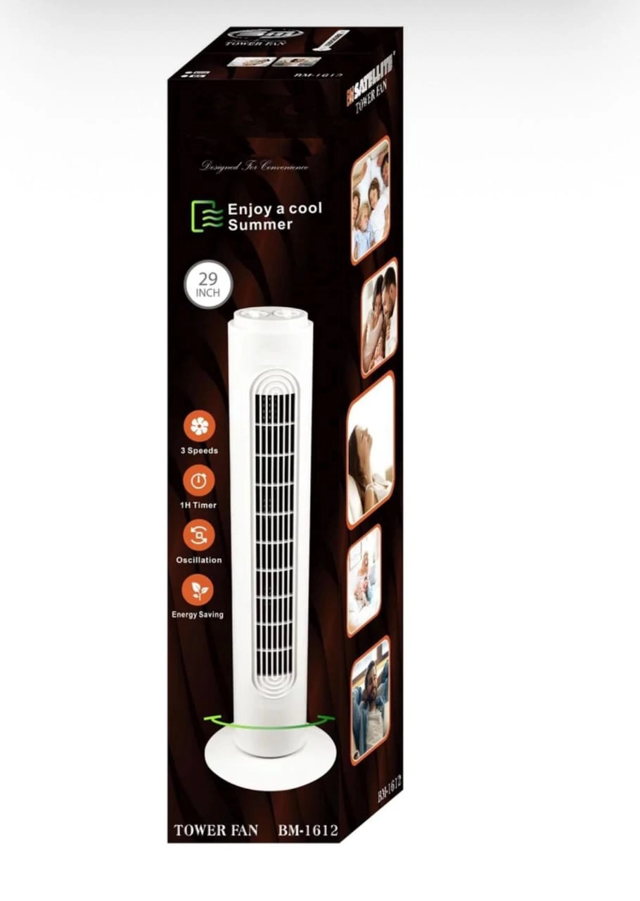 Tower Fan - 29 Inch 3 Speed Oscillating 1-Hour Timer
