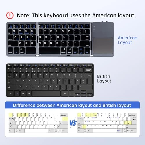 Foldable Bluetooth Keyboard - US Wireless