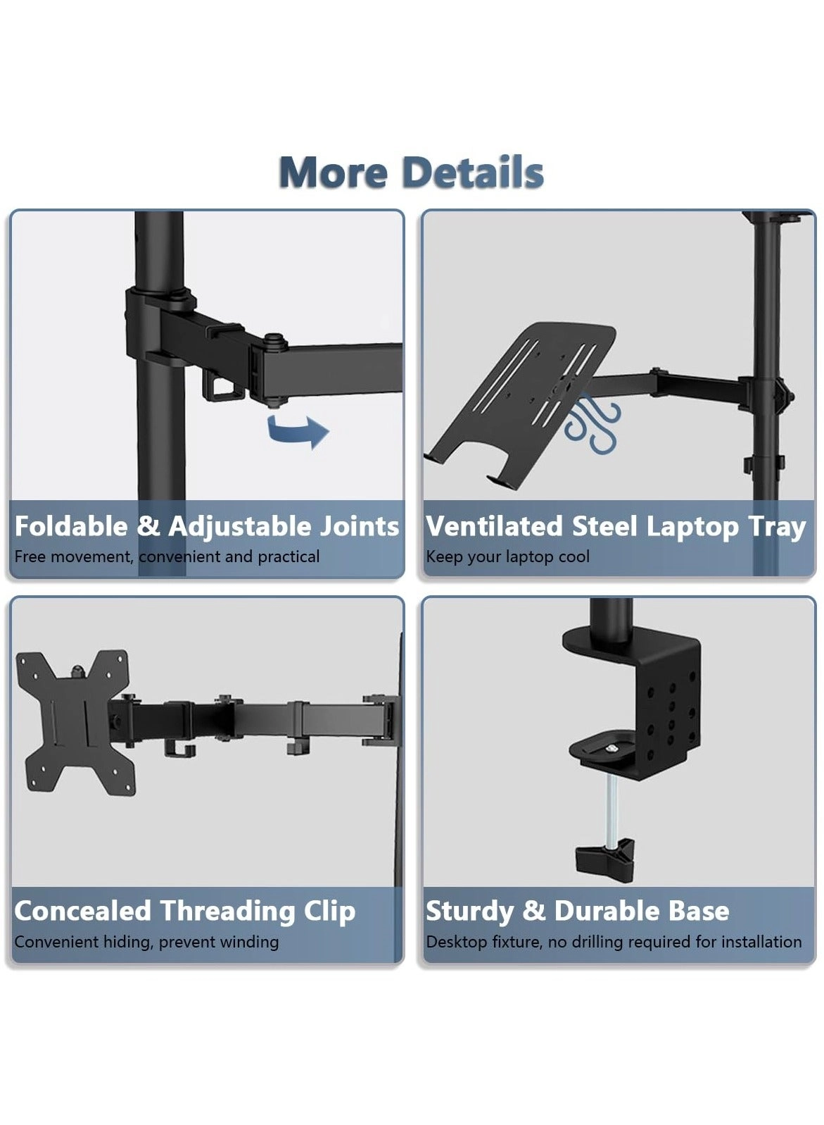 Dual Monitor Stand - 32 inch 75mm x 75mm 100mm x 100mm
