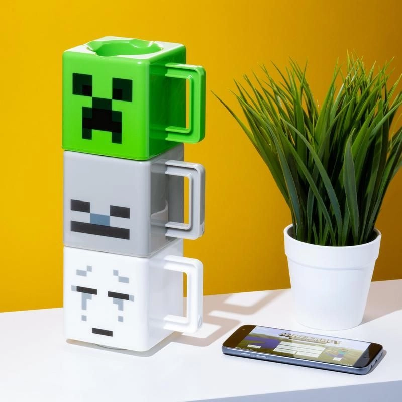 Minecraft Stacking Plastic Mug - 3 pcs - 250 ml