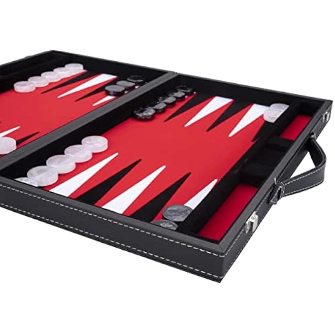 LUXURY BACKGAMMON - FAUX LEATHER EXTERIOR SPECIAL FELT INLAY