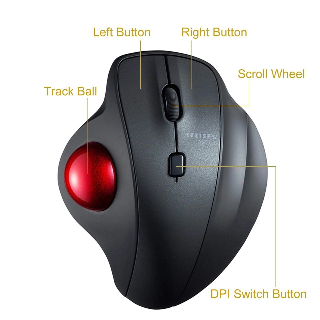 Ergonomic Trackball Mouse - 2.4G Wireless