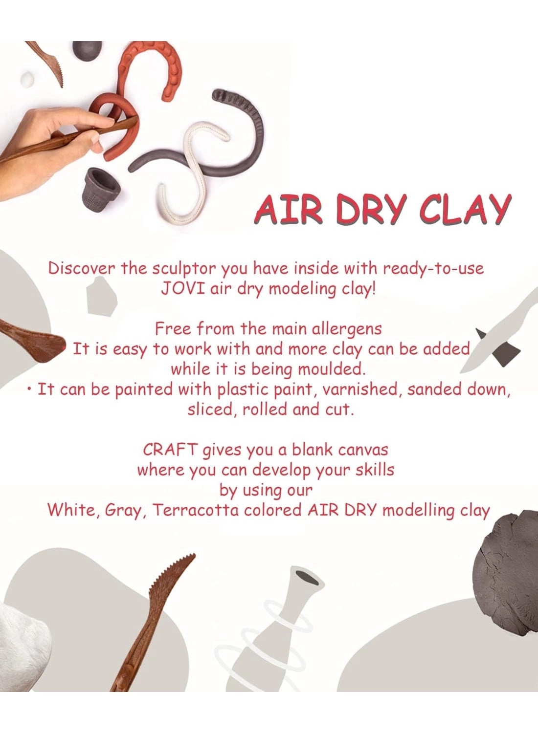 European Air Dry Modelling Clay - 500g