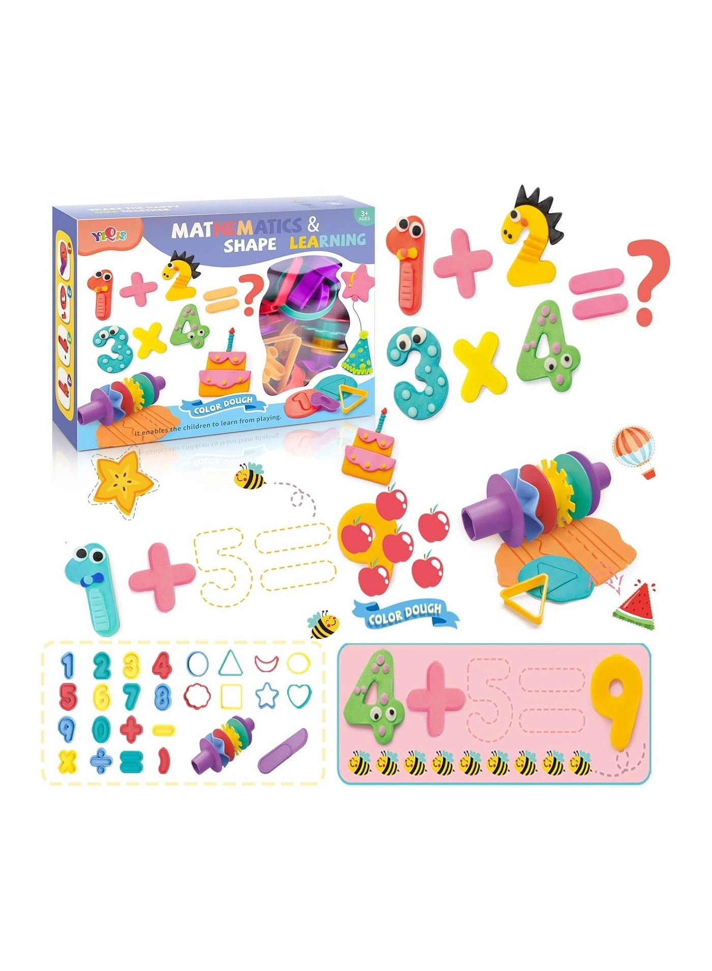 Mathematics and Shape Learning Color Dough Set - 3+