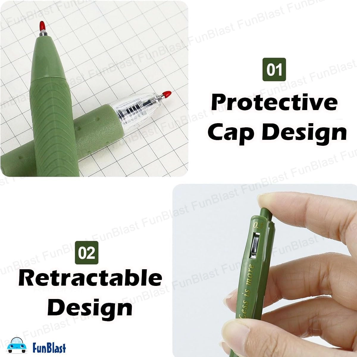 Gel Pens - 5 Pcs 0.5 Millimeters