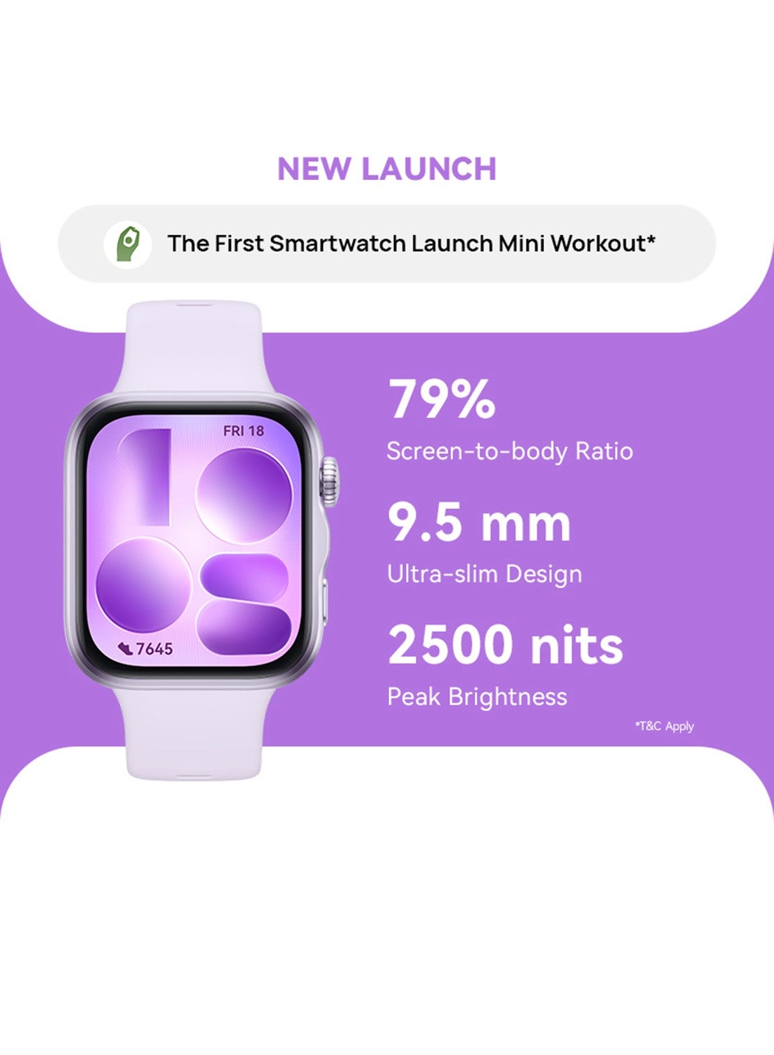 Huawei FIT 5 - purple 10-Day Battery Life