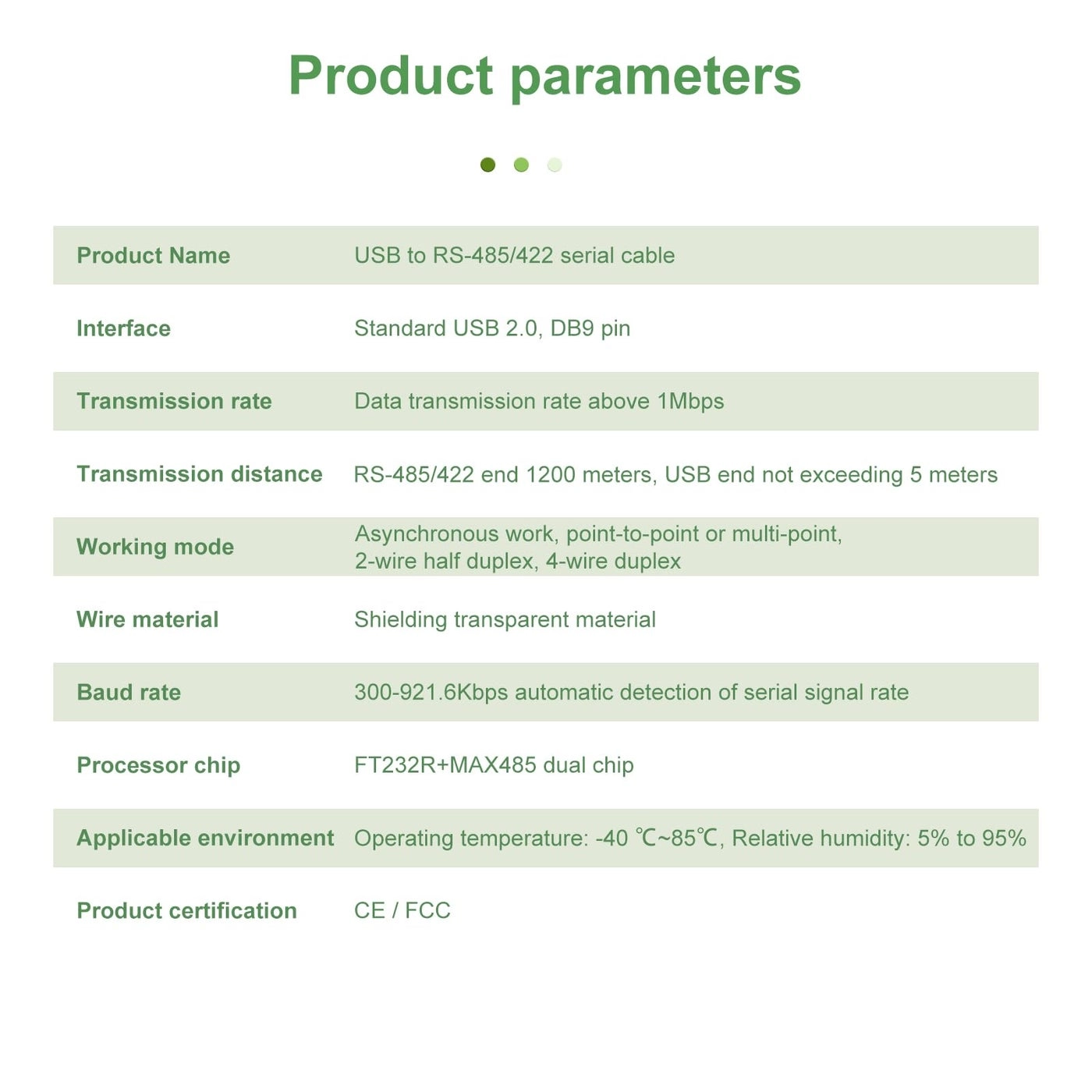 USB to RS422 RS485 Serial Port Converter - FTDI Chip ESD Protection 6ft/1.8meter