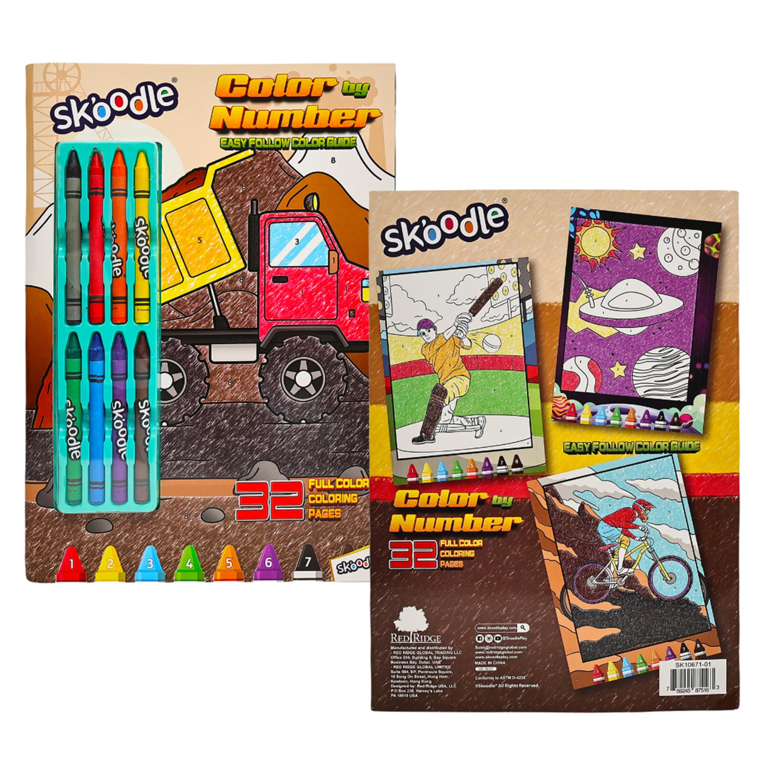 Color By Number Pages - 8 Crayons