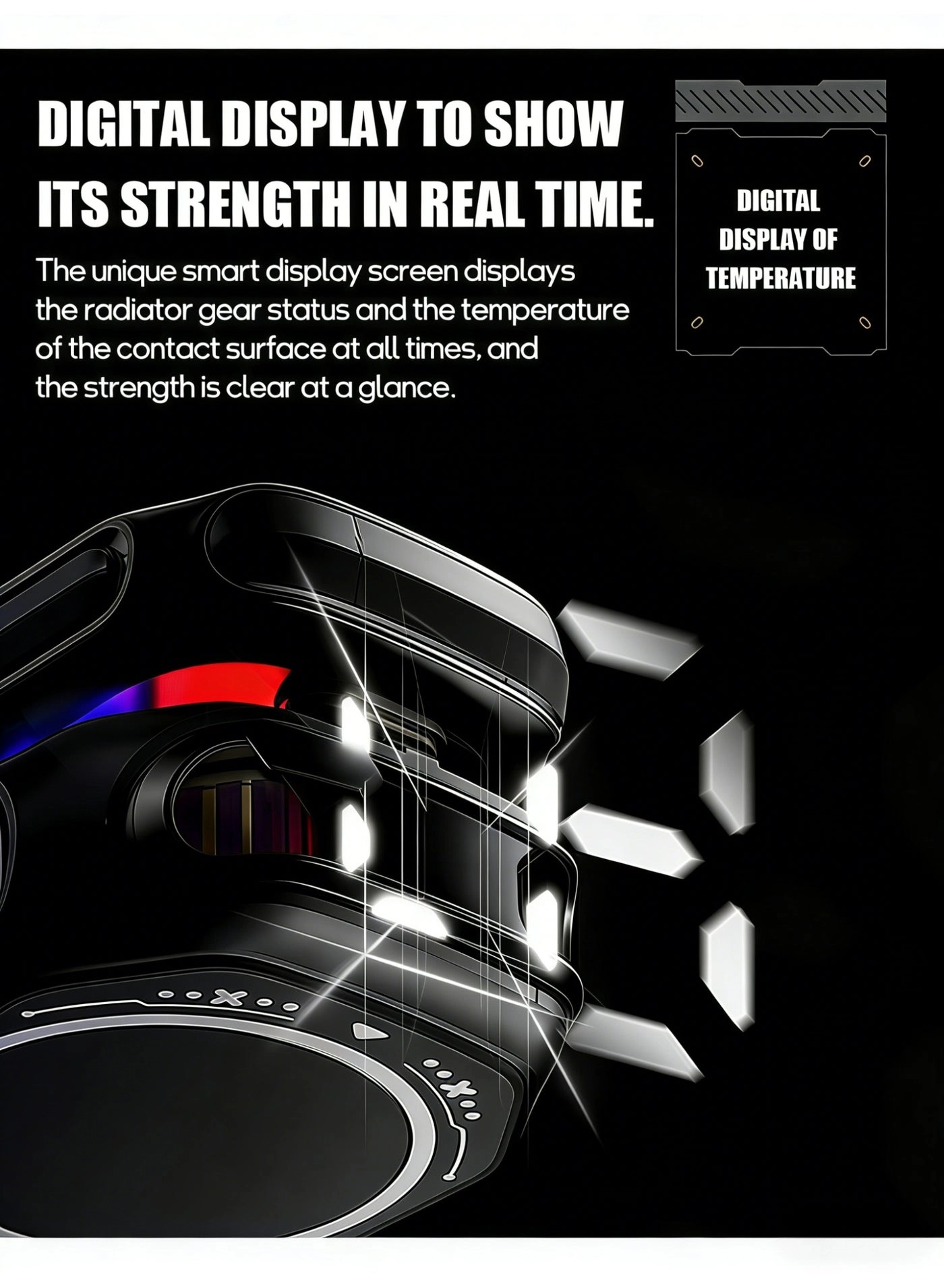 Wireless Magnetic Phone Cooler - 2000 mAh Battery Display Portable