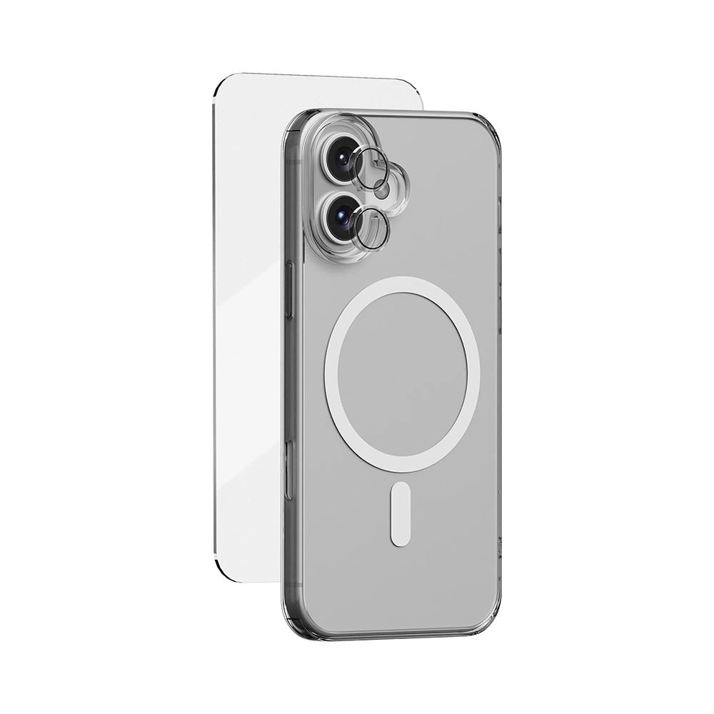 Trands iPhone 16 Plus Phone Case - transparent lightweight + Screen Protector - Tempered Glass + Lens Protector - HD clarity for iPhone 16 Plus