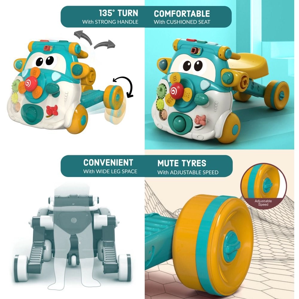 3-in-1 Baby Walker - Musical Keyboard Learning Table Mode