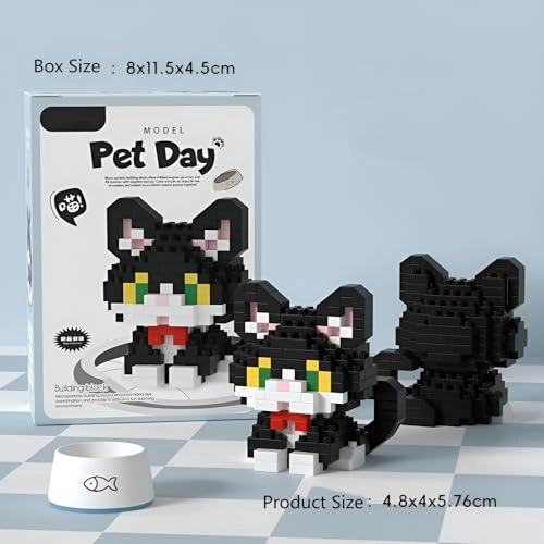 Mini Cat Building Blocks (S16) - Small Cute Cat Figures Pack