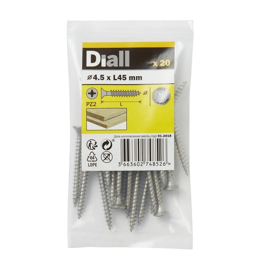 Stainless Steel Wood Screw Pack 4.5mm 45mm