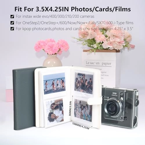 4.25x3.5" 80 Pockets PU Leather Photo Album