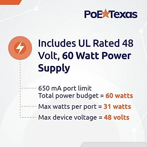 POE-8-48v60w - 48V 60W 8-Port 802.3af 802.3at 10/100 Mbps