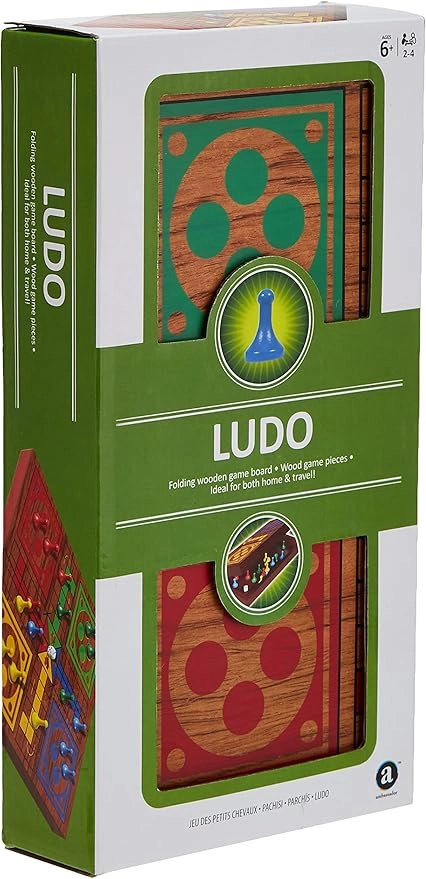 Ambassador Folding Wood Ludo Set - 16 Coloured
