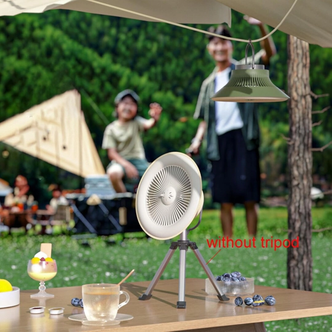 Multifunction Rechargeable Camping Fan with LED Light