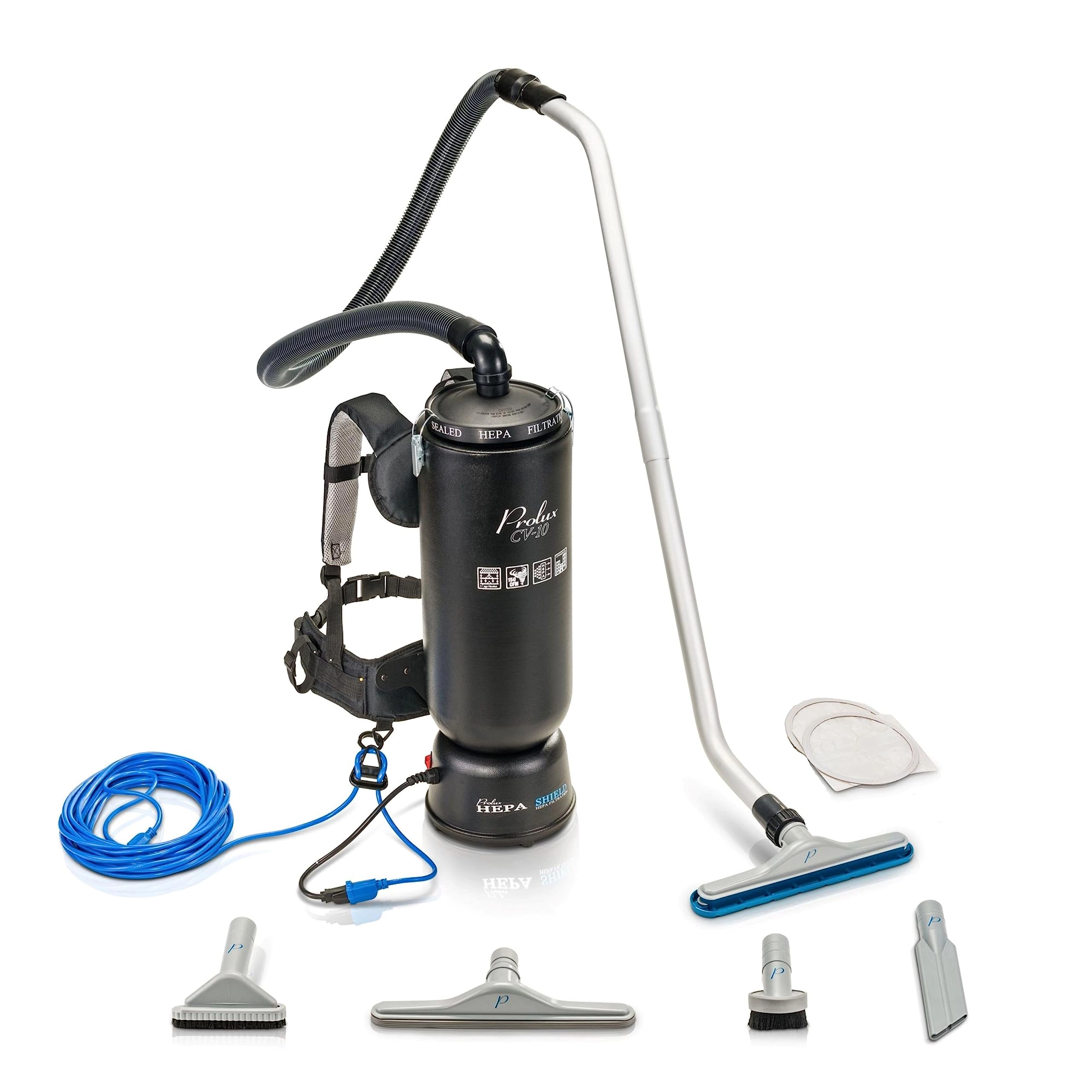 PROLUX Backpack Vacuum - 150 CFM HEPA Filtration Premium Attachments