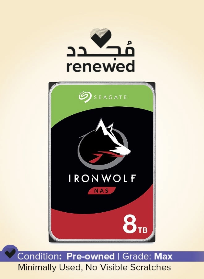 Seagate (Renewed) IronWolf 3.5" 7200rpm 256MB SATA I (ST8000VN004) - 8TB