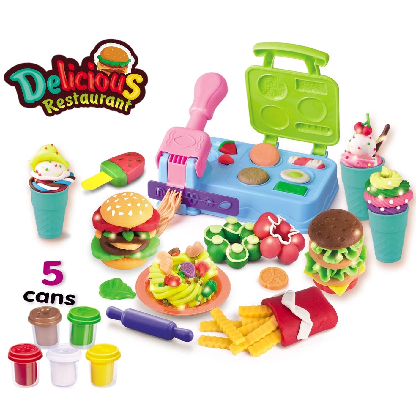 Burger Barbecue Color Dough Sets - 4+ years 21 pcs