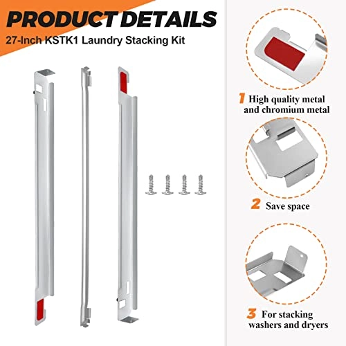 KSTK1 - Compatible with most 27" LG washers and dryers|Compatible with most Samsung 27" wide front-load washers and dryers|Works with Whirlpool, General Electric, Kenmore