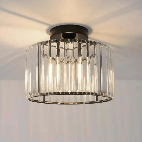 Crystal Ceiling Lamp - E27 Black 26.5 cm