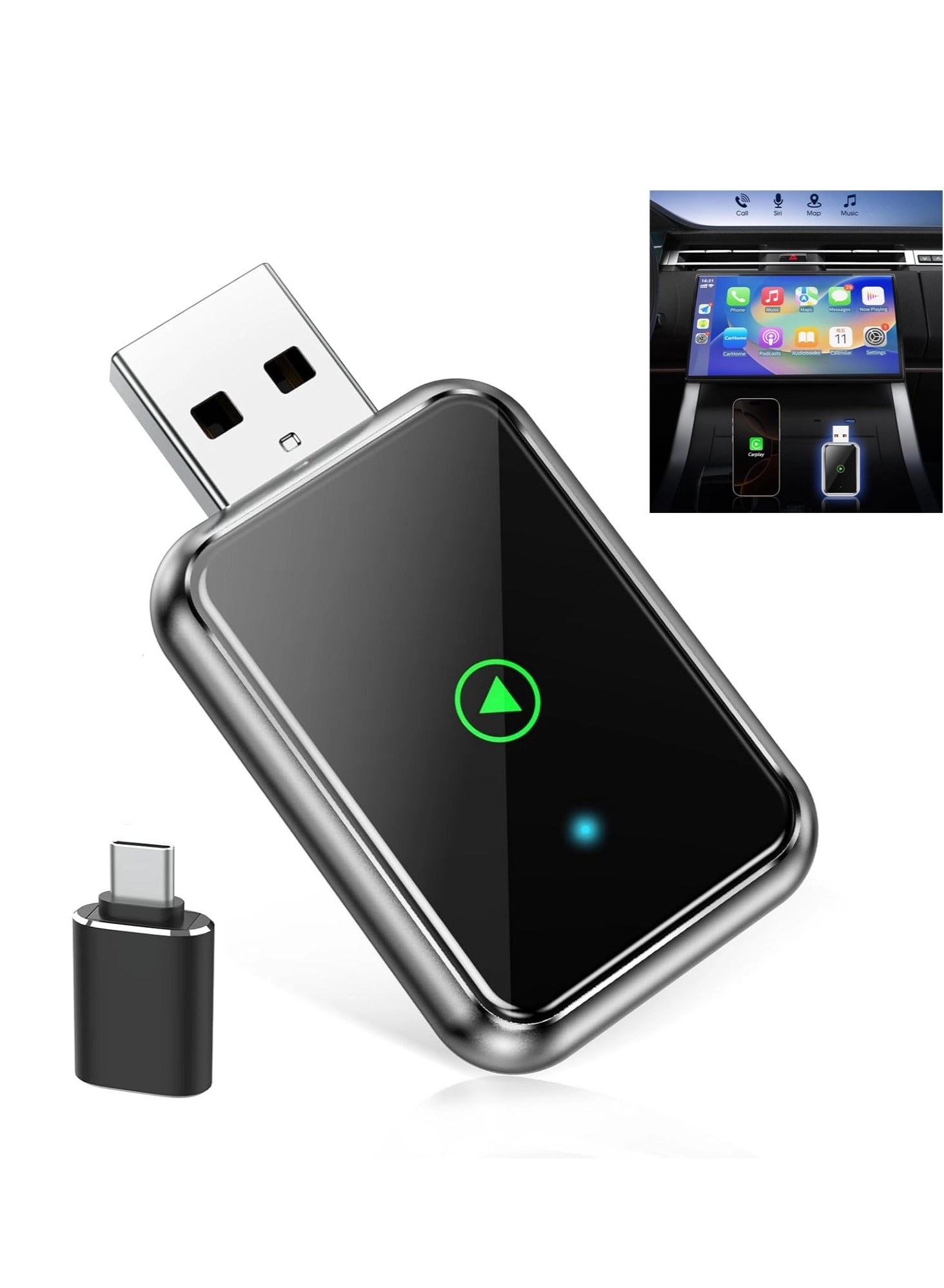 Necomi Wireless CarPlay Adapter - iPhone Bluetooth 5.3 USB/Type-C