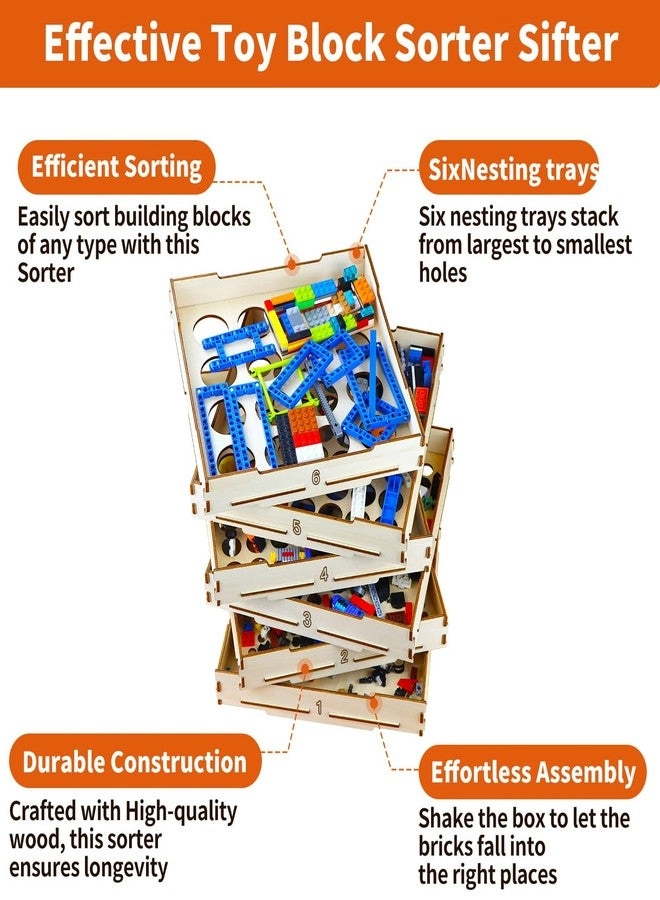 Sorter Sifter Box for LEGO - 6 Tray 5 Different Size
