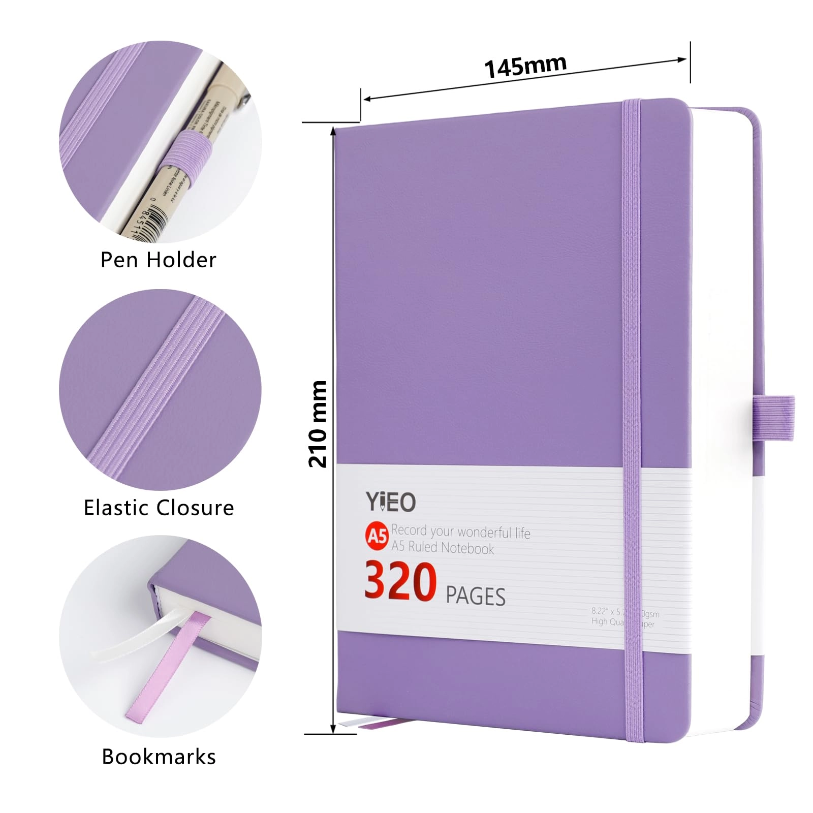 Notebook A5 Hardcover - Lined 160 Sheets